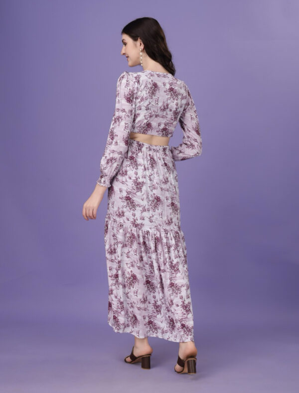 Deklook  Women Fit and Flare Purple Dress - Image 3