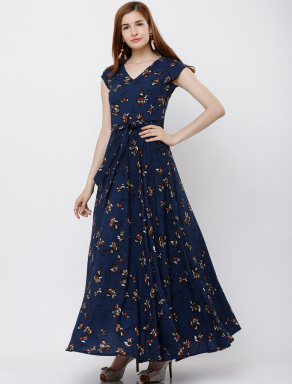 Tokyo Talkies  Women Maxi Blue Dress - Image 5