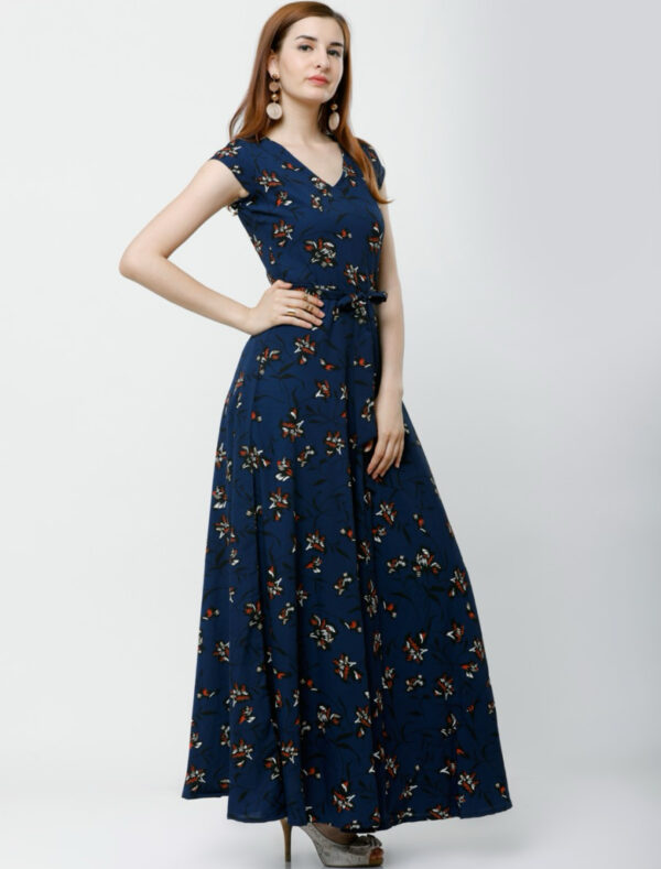 Tokyo Talkies  Women Maxi Blue Dress - Image 3