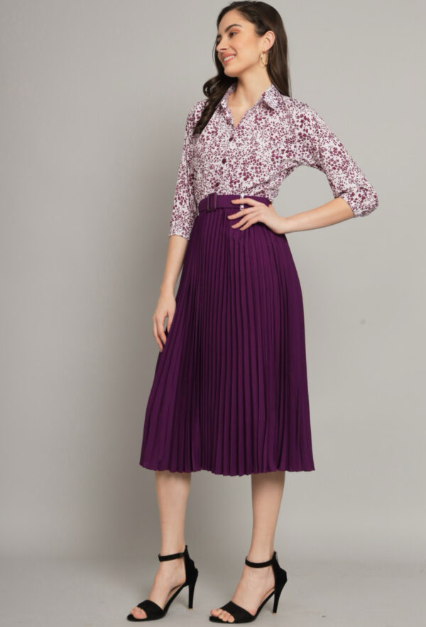 AZWERLON  Women A-line Purple Dress - Image 5