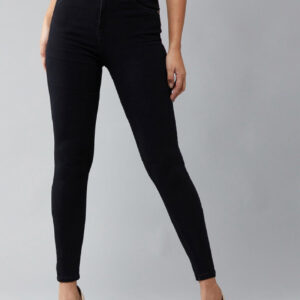 TYFFYN  Women Slim Mid Rise Black Jeans