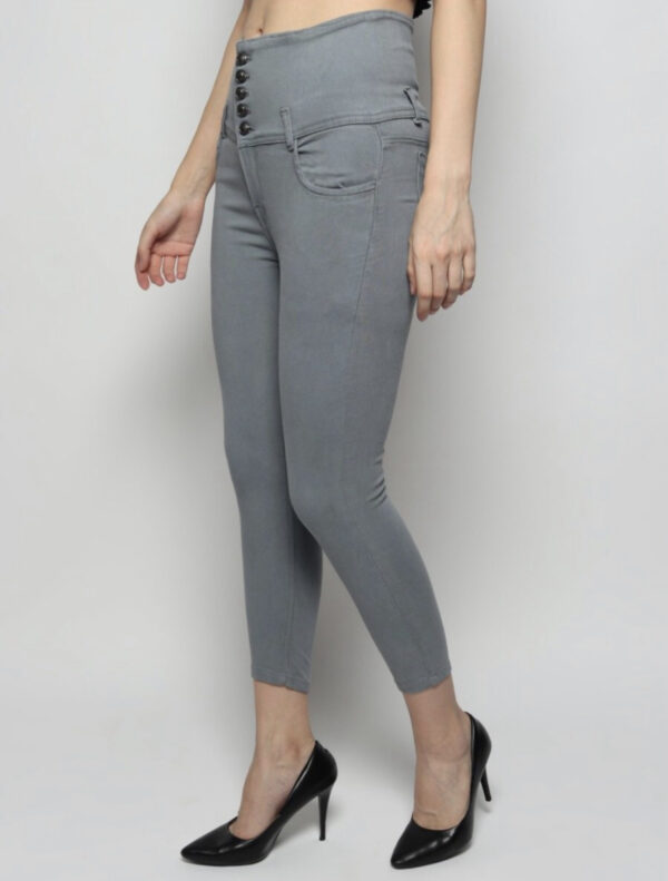 TRANDYLOOKS  Women Slim High Rise Grey Jeans - Image 4