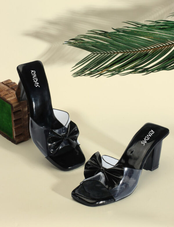 RINDAS  Women Black Heels Sandal - Image 5