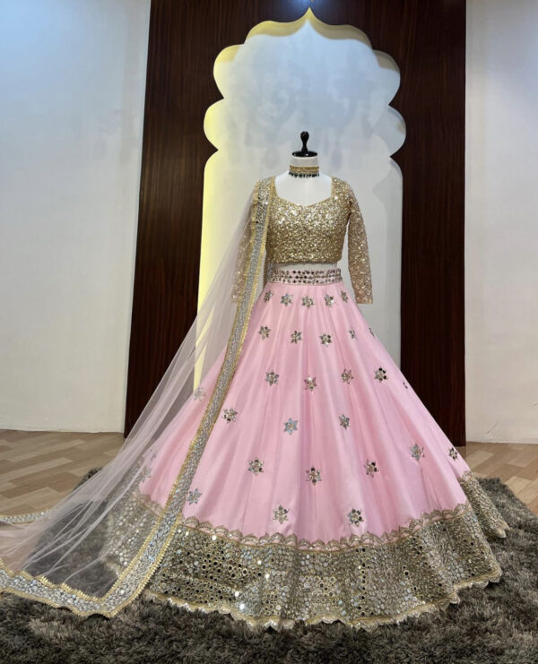 Ab Pink  Georgette Digital Printed Embroidery Lehenga Choli