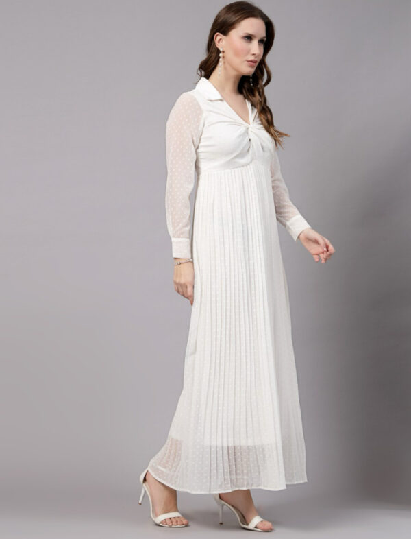 Aayu women fit and flare white Dress - Image 5