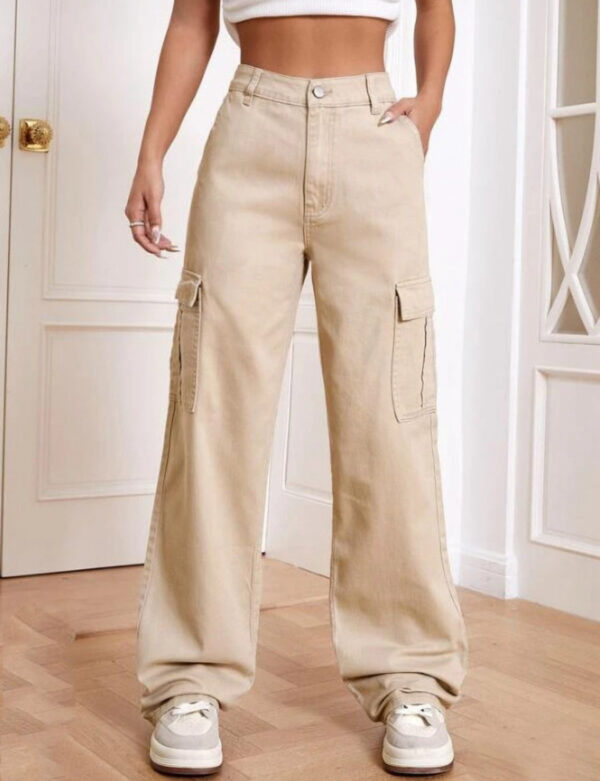 BLUELOCK  Women Cargos Beige colour - Image 3