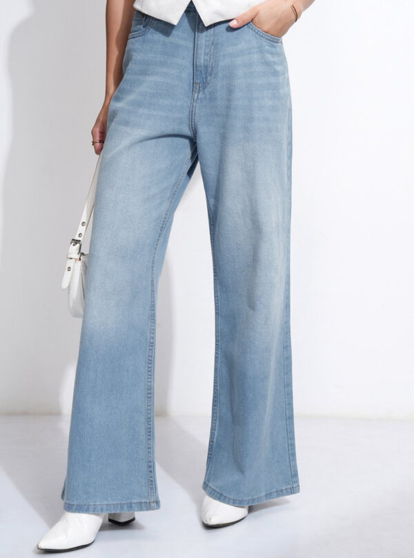 A Tokyo Women High Rise Bell Botton blue jeans