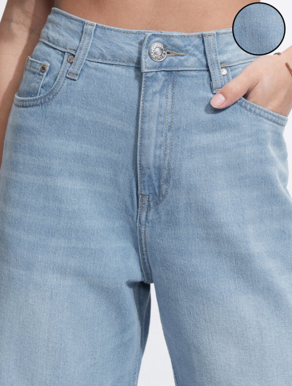 A Tokyo Women High Rise Bell Botton blue jeans - Image 2