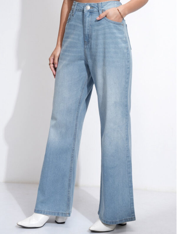 A Tokyo Women High Rise Bell Botton blue jeans - Image 3