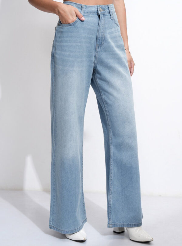 A Tokyo Women High Rise Bell Botton blue jeans - Image 4