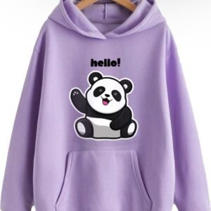Purple Women Full Sleeve Graphic Print Hooded Sweatshirt