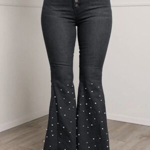 The Lifestyle Co Women Cotton Wide Leg Mid Rise Jeans