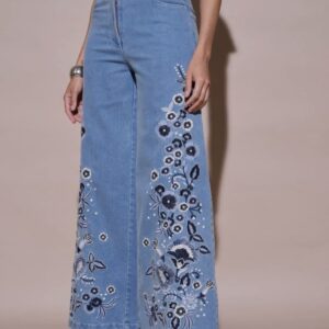 Charlotte Embroidered High-Rise Cotton Relaxed Fit Jean