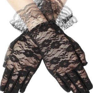 Black Fancydresswale Gloves for wedding gown Women Elegant Gloves Bridal Lace elegant gloves